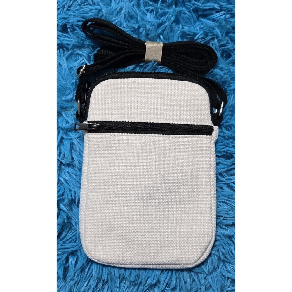 Colorful Yoga Printed Crossbody Phone Bag Adjustable w/Front Pocket & Back Zip - Picture 2 of 3